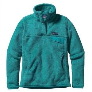 Teal Patagonia fleece pullover size medium